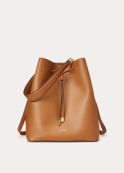 Women's Ralph Lauren Leather Debby Drawstring Bag | 318754ZMI